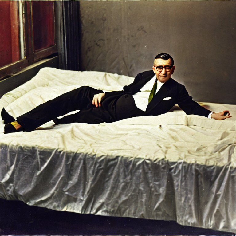 Jean-Paul Sartre au lit